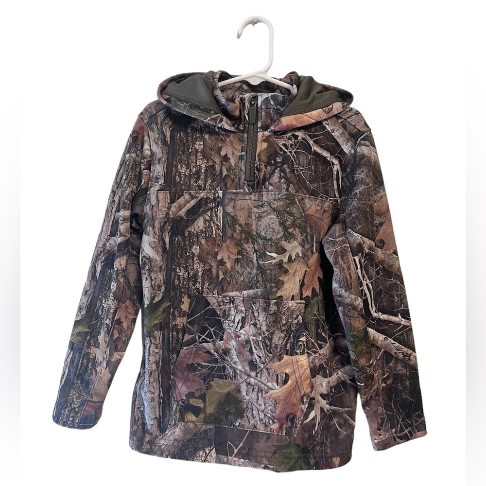 RedHead Brand Co Camo Print Quarter- Zip Pullover Hoodie Youth Size Small